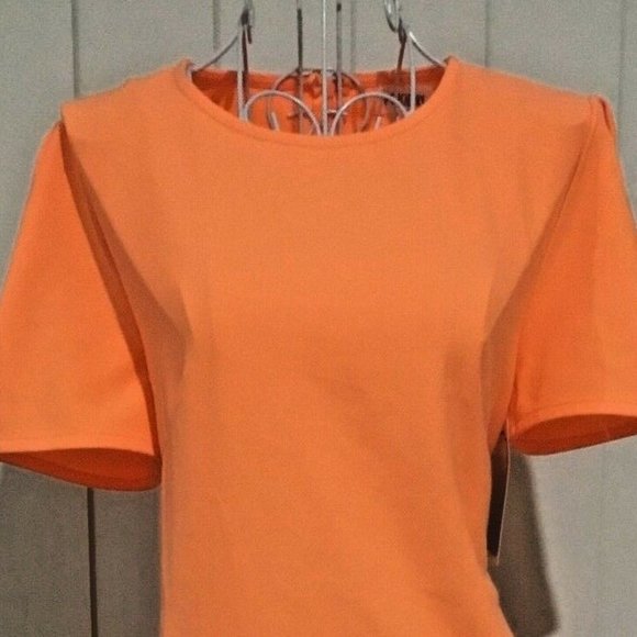 Popcherry Dresses & Skirts - Ladies Dress Orange Short Sleeve Tailored Look Sz M(Au) NWT POPCHERRY Lbl